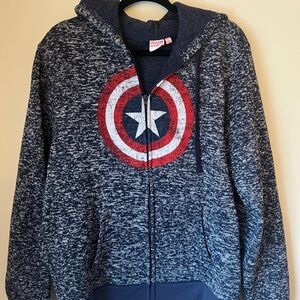 Marvel Pullover Hoodie in Navy with Red Logo